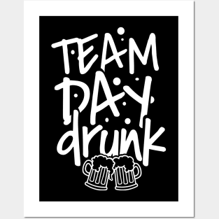 'Team Day Drunk' Hilarious Alcohol Drinking Gift Posters and Art